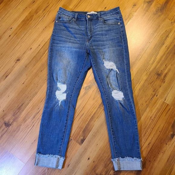 KanCan Denim - Kancan cuffed Distressed Denim